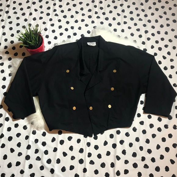 Vintage Cropped Blazer Jacket 80's 90's Military - Picture 1 of 8